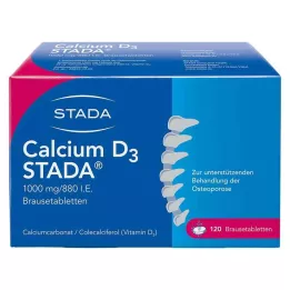 CALCIUM D3 STADA 1000 mg/880 I.E. šnypščiosios tabletės, 120 vnt