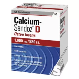 CALCIUM SANDOZ D Osteo intens kramtomosios tabletės, 120 vnt