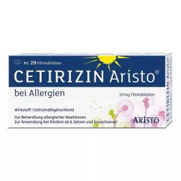 CETIRIZIN Aristo alergijoms 10 mg plėvele dengtos tabletės, 20 vnt