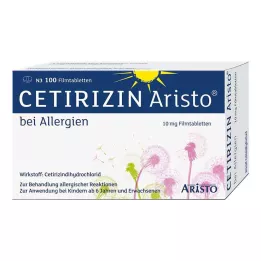 CETIRIZIN Aristo alergijoms 10 mg plėvele dengtos tabletės, 100 vnt