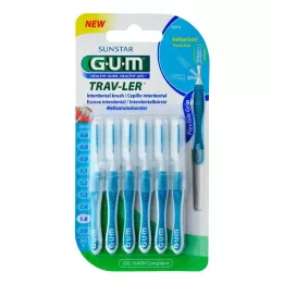 GUM TRAV-LER 1,6 mm eglės mėlynumo Interdental+6 dangteliai, 6 vnt