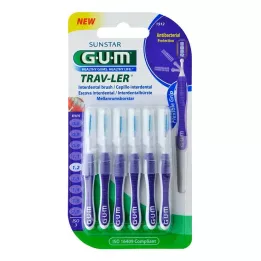 GUM TRAV-LER 1,2mm žvakė violetinė tarpdantys + 6 dangteliai, 6 vnt