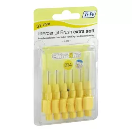 TEPE Tarpdančių šepetėlis x-soft 0,7mm ISO 4 geltonas, 6 vnt