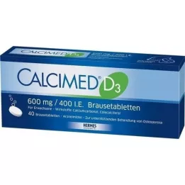 CALCIMED D3 600 mg/400 TV šnypščiosios tabletės, 40 vnt