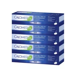 CALCIMED D3 600 mg/400 I.E. šnypščiosios tabletės, 100 vnt