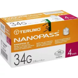 TERUMO NANOPASS 34 rašiklio adata 34 G 0,18x4 mm, 100 vnt