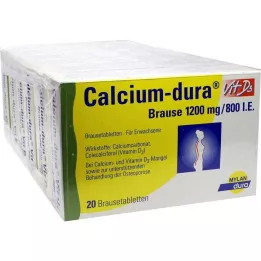 CALCIUM DURA Vit D3 putojantis 1200 mg/800 I.E., 120 vnt