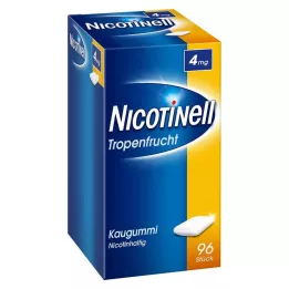 NICOTINELL Kramtomoji guma tropiniai vaisiai 4 mg, 96 vnt