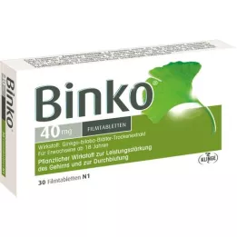 BINKO 40 mg plėvele dengtos tabletės, 30 vnt