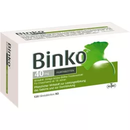 BINKO 40 mg plėvele dengtos tabletės, 120 vnt
