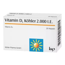 VITAMIN D3 KÖHLER 2000 TV kapsulės, 20 vnt