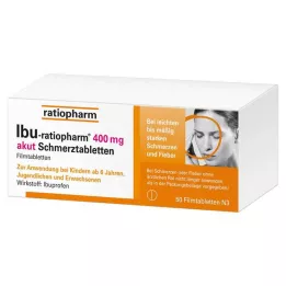 IBU-RATIOPHARM 400 mg ūminio skausmo tabletės, plėvele dengtos tabletės, 50 vnt