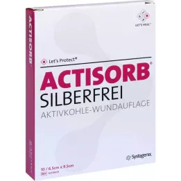 ACTISORB SILBERFREI 6,5x9,5 cm aktyvuota anglis, 10 vnt