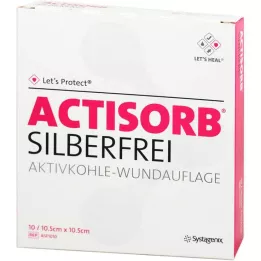 ACTISORB SILBERFREI 10,5x10,5 cm aktyvintos anglies, 10 vnt