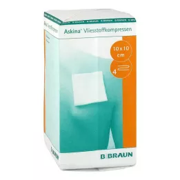 ASKINA Neaustinis kompresas 10x10 cm nesterilus 4 sluoksnių, 100 vnt