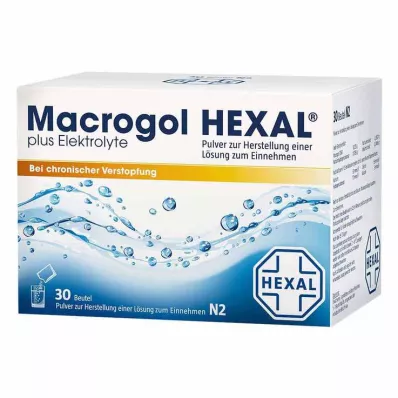 MACROGOL HEXAL plius elektrolitai Plv.z.H.e.L.z.E., 30 vnt MACROGOL HEXAL plius elektrolitai Plv.z.H.e.L.z.E., 30 vnt