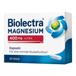 BIOLECTRA Magnio 400 mg ultra kapsulės, 20 vnt