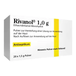 Rivanol 1,0 g milteliai, 20 tablečių