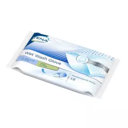 TENA WET Wash Glove kvepianti 15x23 cm mėlyna, 8 vnt