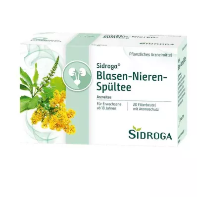 SIDROGA Šlapimo pūslės ir inkstų skalavimo arbatos filtravimo maišeliai, 20x2,0 g