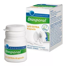 MAGNESIUM DIASPORAL 400 papildomų kapsulių, 20 vnt