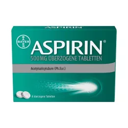ASPIRIN 500 mg dengtos tabletės, 8 vnt