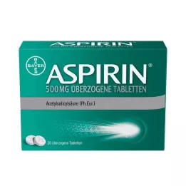 ASPIRIN 500 mg dengtos tabletės, 20 vnt
