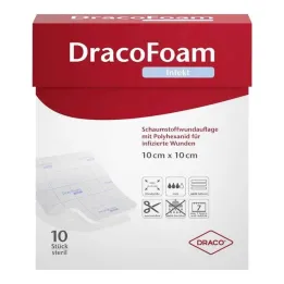 Dracofoam Infection Foam žaizdos dangtelis 20x20cm, 10 vnt
