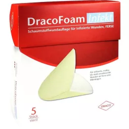 DRACOFOAM Infection Foam Wound Dressing Heel, 5 vnt
