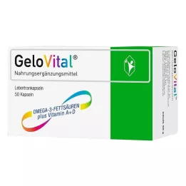 GELOVITAL Maisto papildas menkių kepenų aliejaus dangteliai., 50 vnt