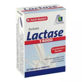 LACTASE 14 000 FCC tablečių dozatoriuje, 80 vnt