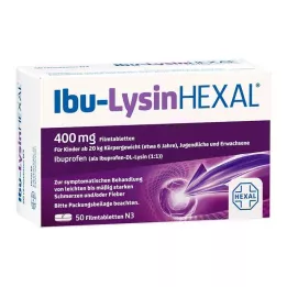 IBU-LYSINHEXAL Plėvele dengtos tabletės, 50 vnt