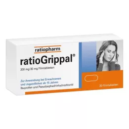 RATIOGRIPPAL 200 mg/30 mg plėvele dengtos tabletės, 20 vnt