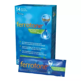 FERROTONE Geležis su obuolių koncentratu ir vitamino C buteliukas, 14x25 ml