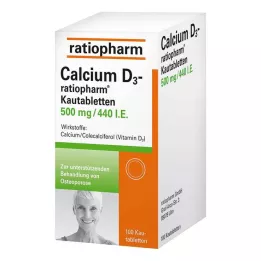 CALCIUM D3-ratiopharm kramtomosios tabletės, 100 vnt