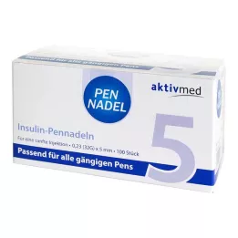 PEN-NADELN Universalios 5 kaniulės 0,23x5 mm 32 G, 100 vnt