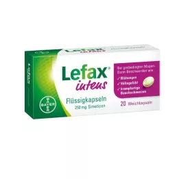 LEFAX intens skystos kapsulės 250 mg simetikono, 20 vnt