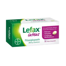LEFAX intens skystos kapsulės 250 mg simetikono, 50 vnt