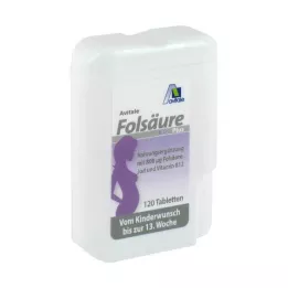 FOLSÄURE 800 Plus B12+Jodo tabletės, 120 vnt