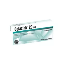 CEFAZINK 20 mg plėvele dengtos tabletės, 60 vnt