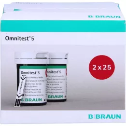 OMNITEST 5 cukraus kiekio kraujyje tyrimo juostelės, 50 vnt