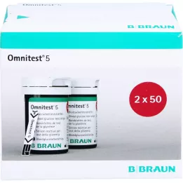 OMNITEST 5 cukraus kiekio kraujyje tyrimo juostelės, 100 vnt