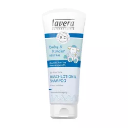 LAVERA Baby & Vaikų jautrus prausimosi losjonas&Šampūnas, 200 ml