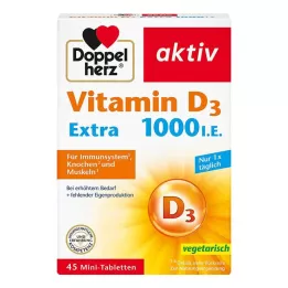 DOPPELHERZ Vitaminas D3 1000 I.E. EXTRA Tabletės, 45 vnt