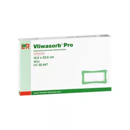 VLIWASORB Pro superabsorbent komp. sterilus 12,5x22,5 cm, 10 vnt