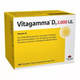 VITAGAMMA D3 2 000 TV vitamino D3 NEM tabletės, 200 vnt