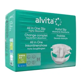 Alvita All-in-One šlapimo nelaikymo kelnės super didelės dieninės, 24 vnt