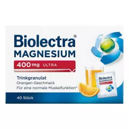 BIOLECTRA Magnis 400 mg ultra geriamosios granulės oranžinės spalvos, 40 vnt