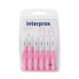 INTERPROX nano rožinė tarpdančių šepetėlio lizdinė plokštelė, 6 vnt