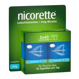 NICORETTE šviežių mėtų 4 mg presuotos pastilės, 80 vnt